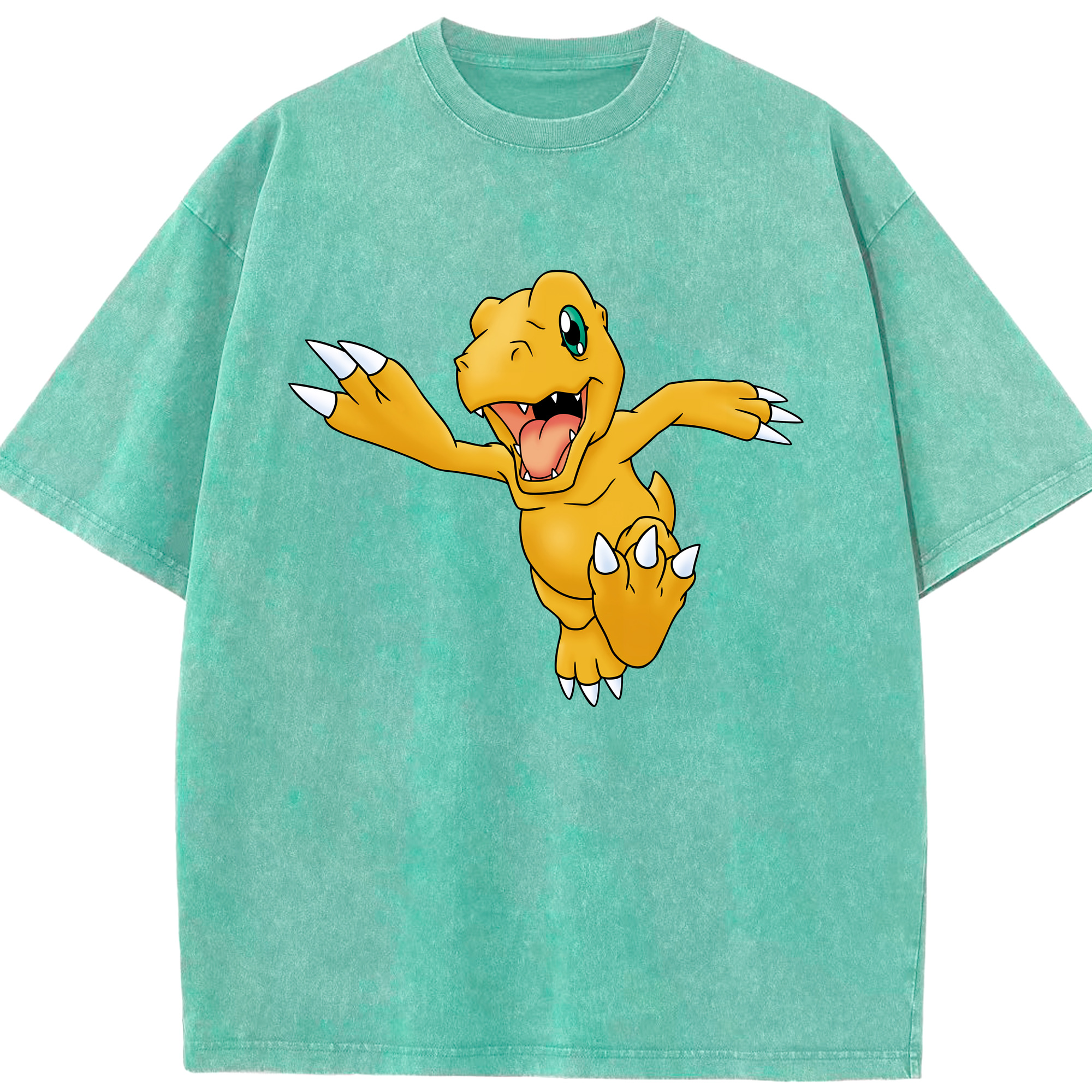 （画像用） Digimon デジタルモンスター/デジモン 綿100% ヴィンテージ風 半袖Tシャツ（フロントプリント）